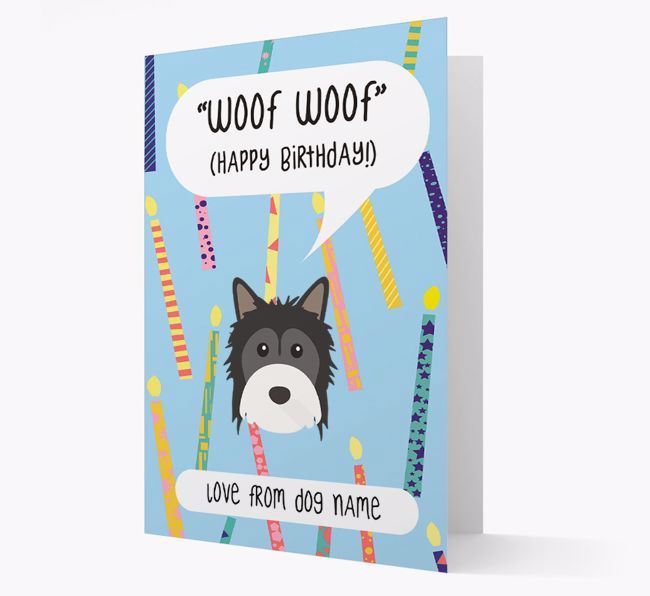 Personalised 'Woof Woof' Birthday Card with {breedFullName} Icon